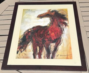 Framed 'Wild & Free' Canvas Giclee By Christine Stewart, Horse Wall Art 26' X 22'