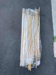 Lot Of 12 Bamboo Tiki Torches Outdoor Garden Patio Lawn Landscape Torch Stakes