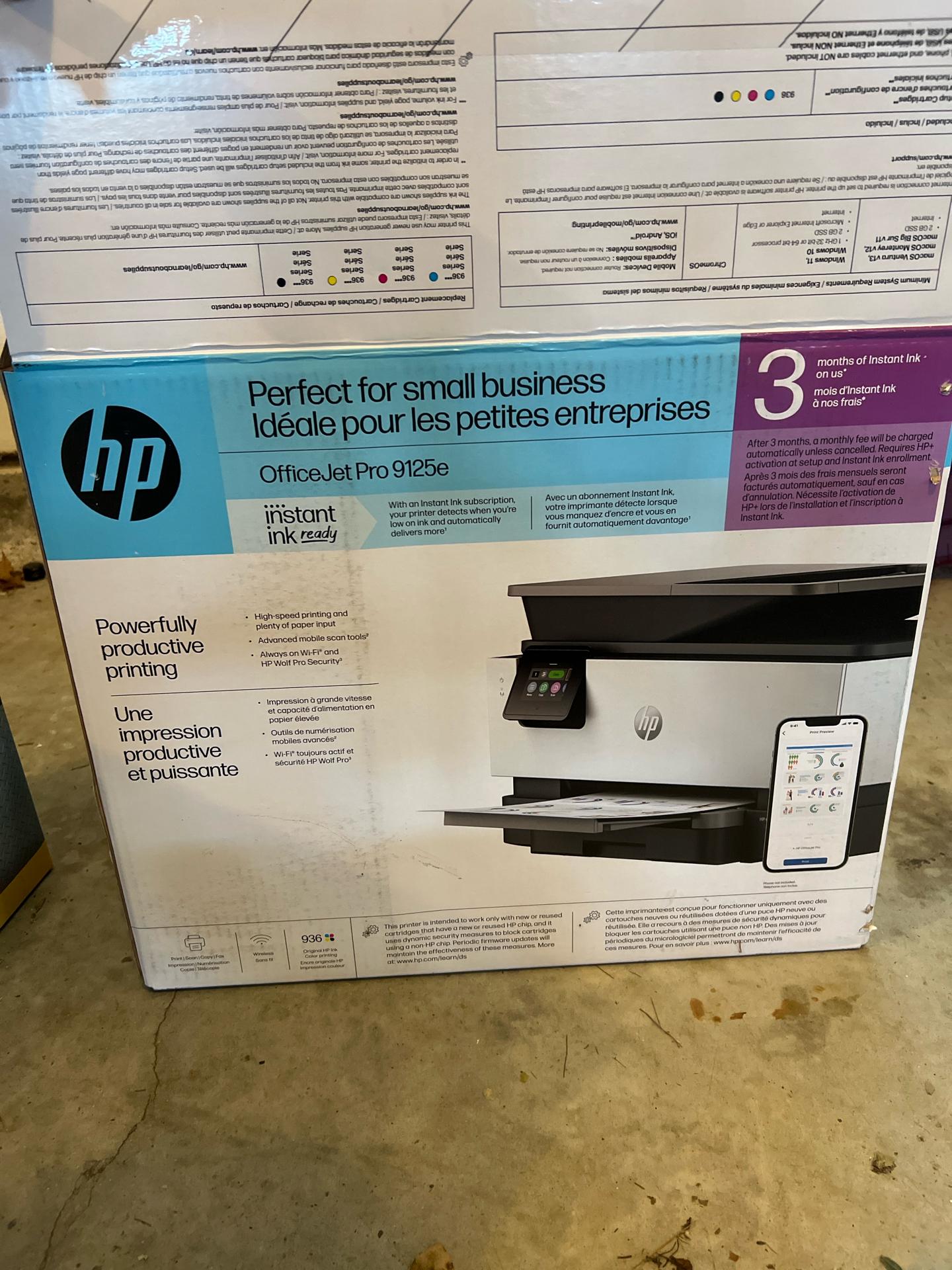 HP OfficeJet Pro 9125e Printer In Box (Lot 638) #122269 | Auctionninja.com