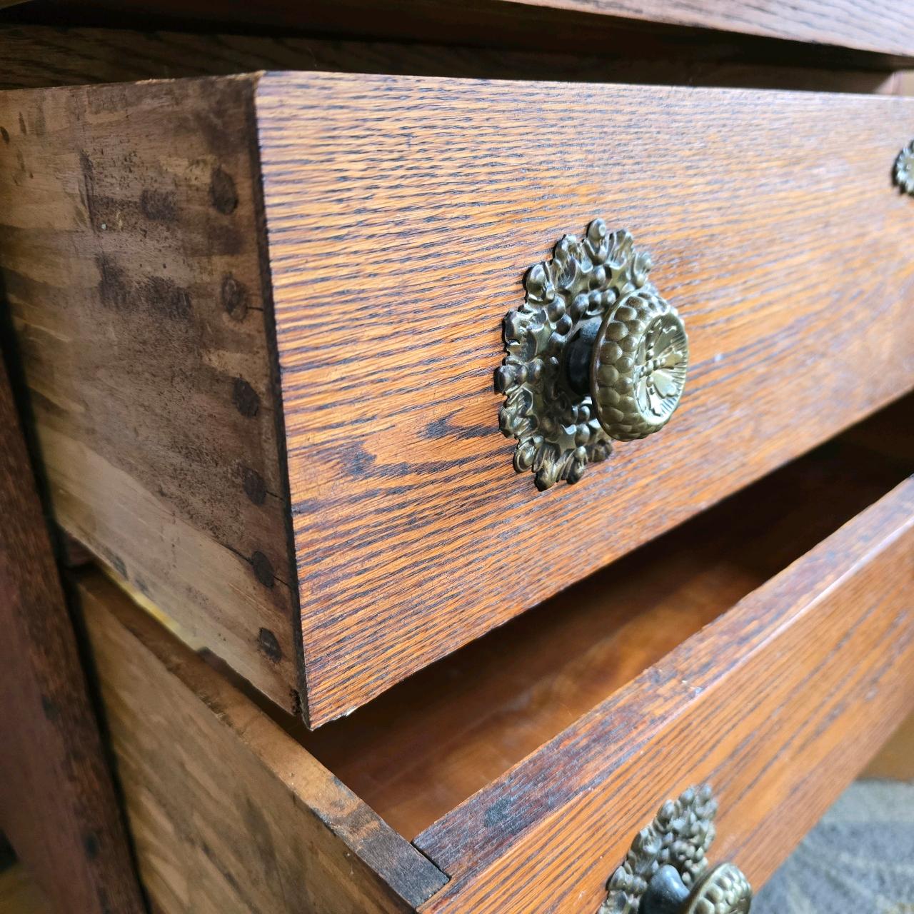 Vintage Oak Drop Front Secretary Desk (BR1) #129694 | Auctionninja.com