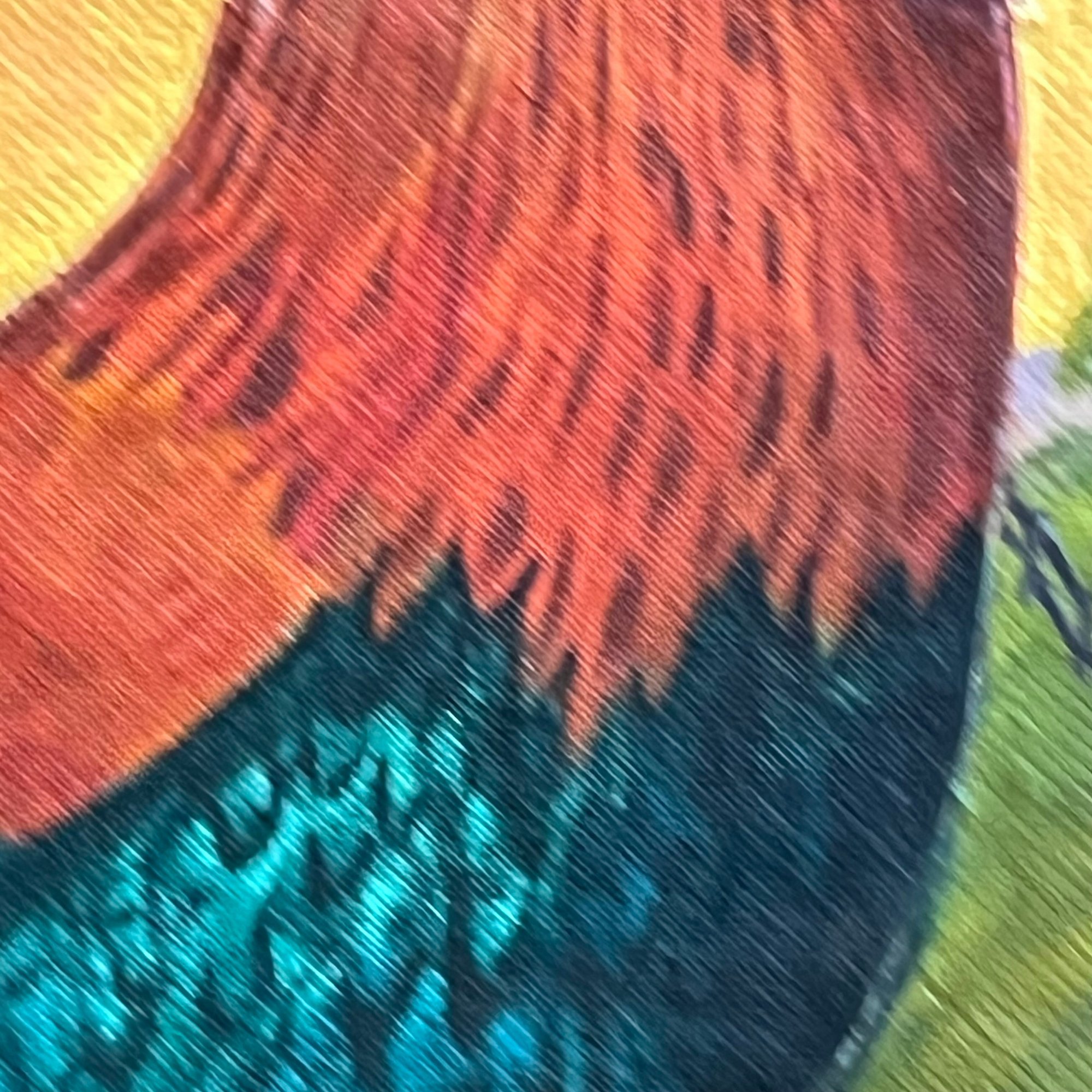 Unframed Rooster Painting Signed Fayre Cooper, 16