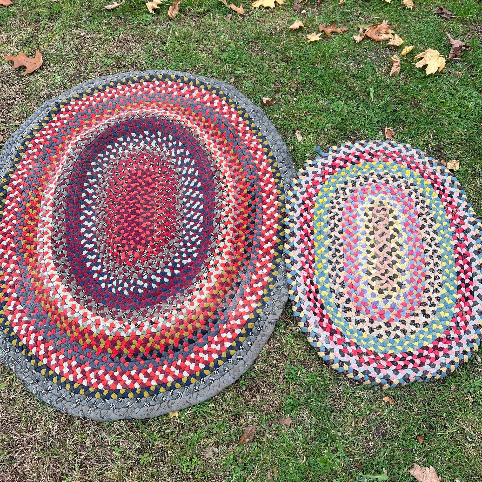 Pair Of Handmade Braided Scatter Rugs (Garage) #112384 | Auctionninja.com