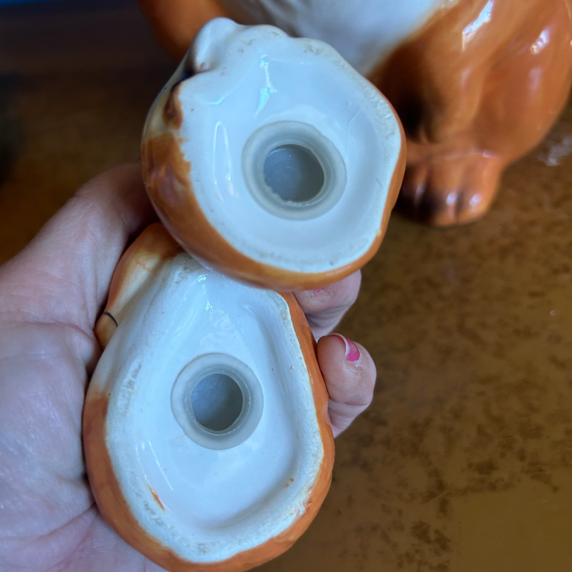 Ceramic Orange Fox Cookie Jar With Salt & Pepper Shakers (kitchen