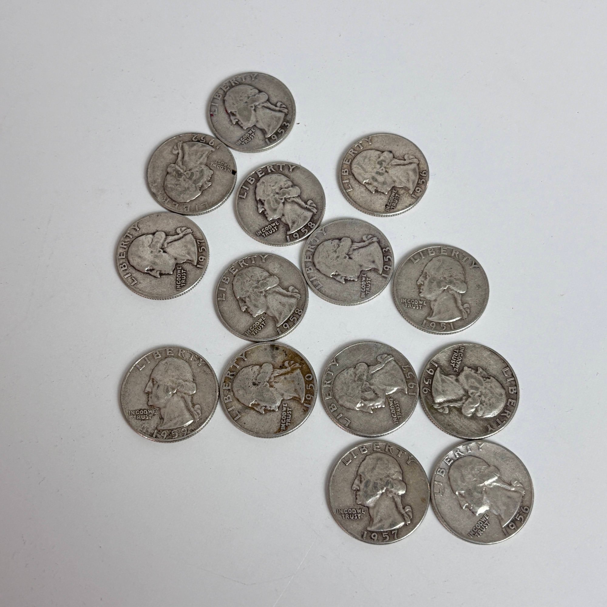 Collection Of 42 Vintage Quarters And One Canadian Quarter, From 1930s ...