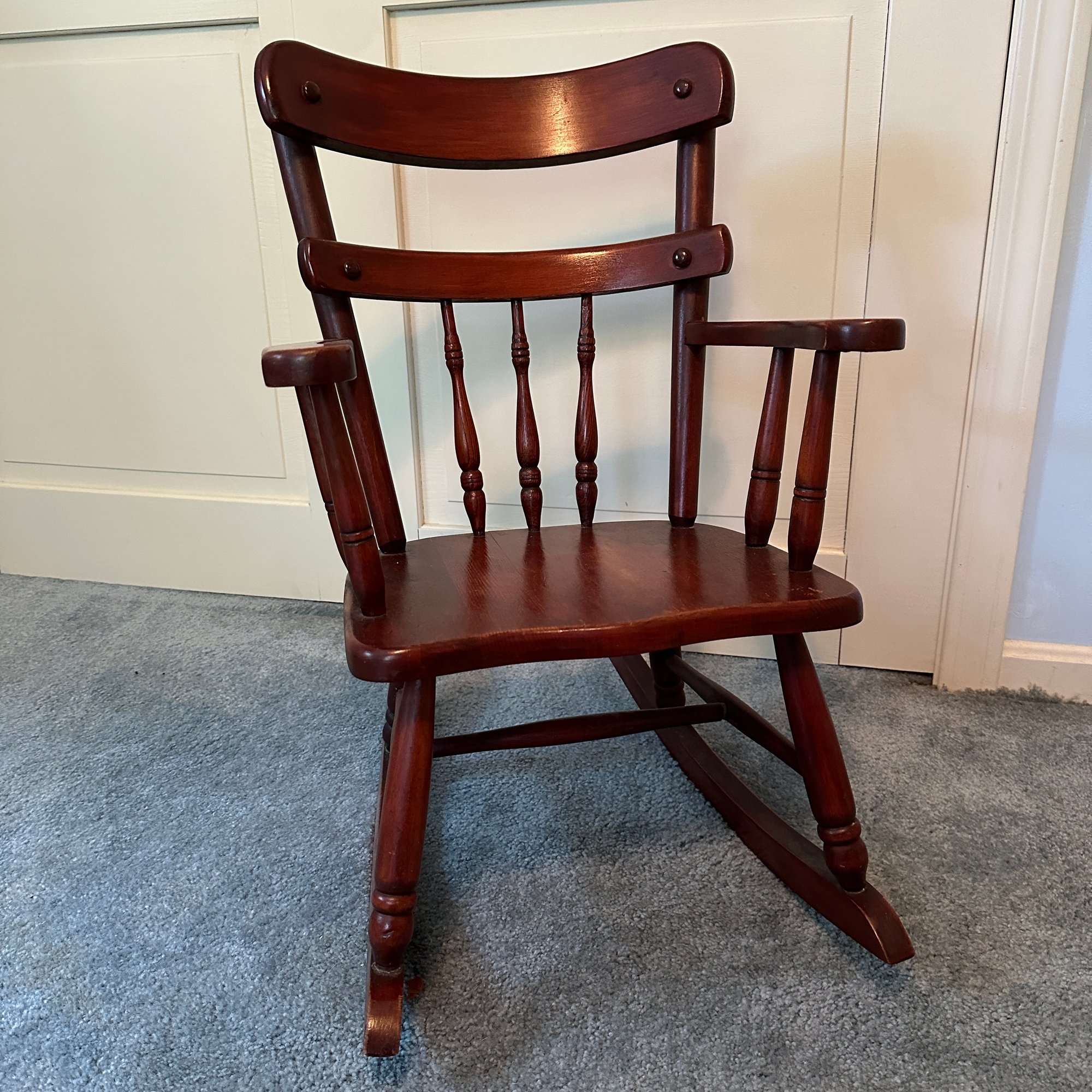 Vintage Wood Children's Rocking Chair Made By Ramsdell, Gardner MA (BR ...