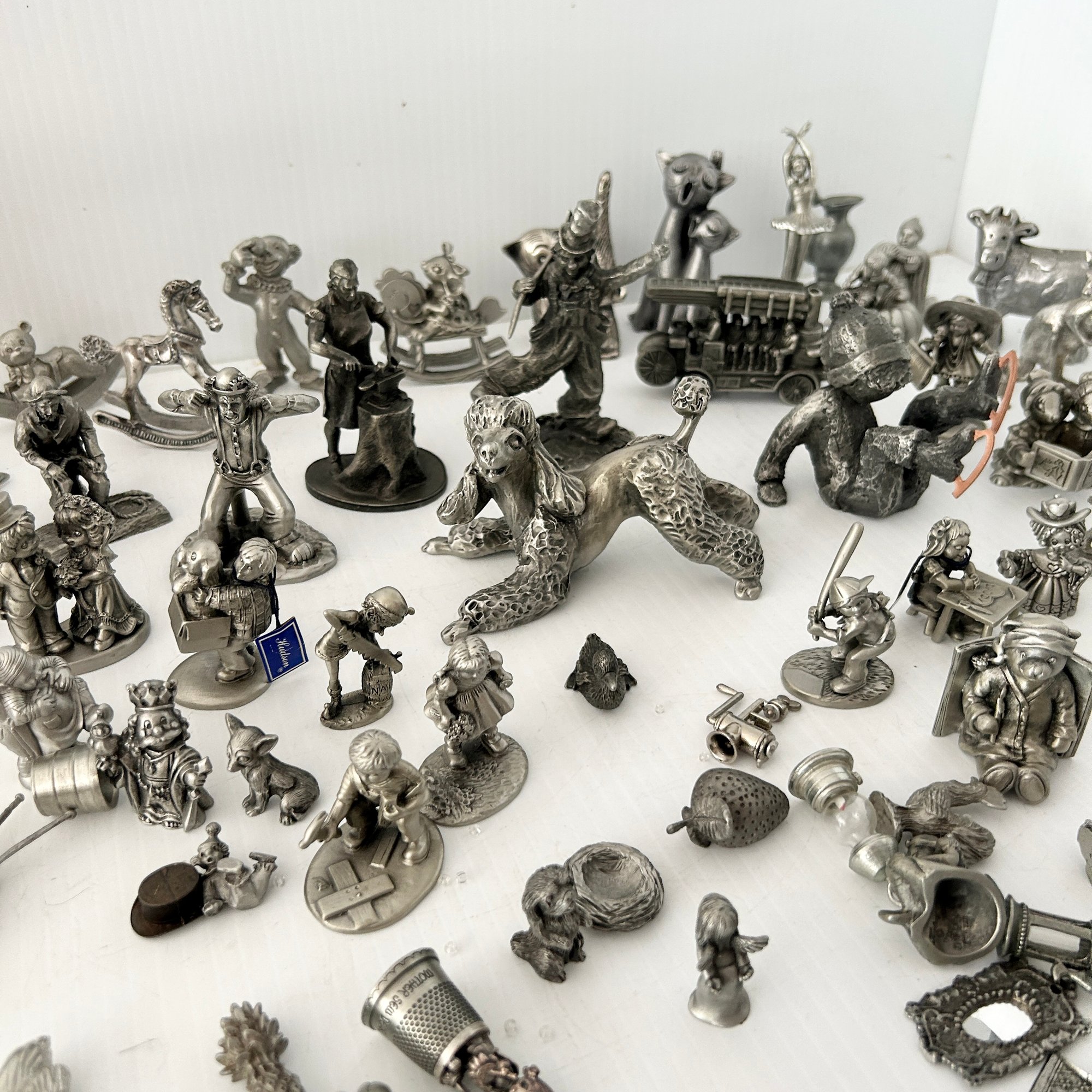 Huge Collection Of Vintage Pewter Figurines, Mostly HUDSON Pewter