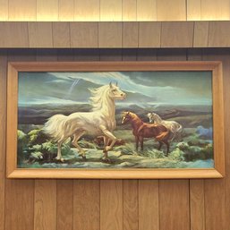 Stunning Horse Wood Framed Print 53' X 26.5' (Bsmt)