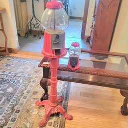 Pair Of Bubble Gum Machines 1 Tall And 1 Short (DR)