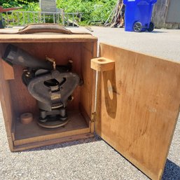 Antique C.L. Berger & Sons Boston Surveyors Transit Engineering Tool W/ Case (Garage)