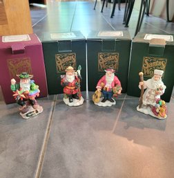 Set Of 4 Santa's Around The World *Spanish Santa Has A Chipped Hat (LR)