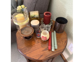 Lot Of Miscellaneous Home Decor Items & Candles (LR)