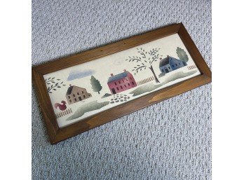 Framed Primitive Folk Art Piece (LR)