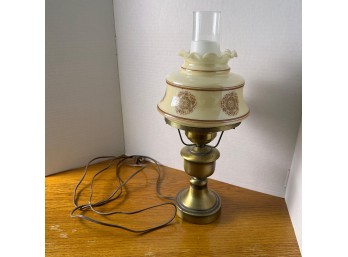 Hurricane Milk Glass Lamp (LR)