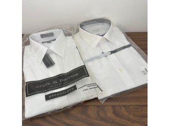 Pair Of White Dress Shirts From Croft & Barrow And Van Heusen (BR)