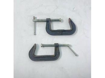Pair Of Vintage Craftsman C-Clamps (BSMT)