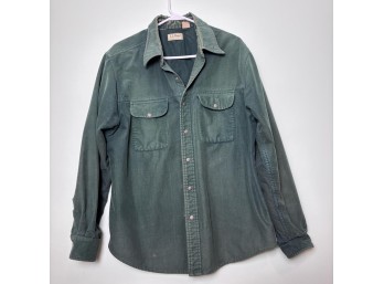 Vintage Dark Green L.L. Bean Cotton Button-Down Shirt, Size L (BSMT)