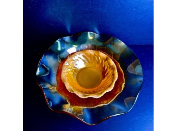 Iridescent Carnival Glass Bowl Set (Kitchen)