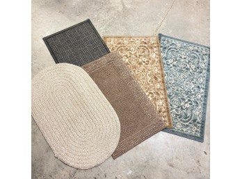 Collection Of Five Decorative Indoor/outdoor Mats And Rugs (BSMT)