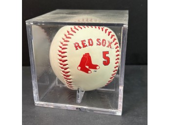 Boston Red Sox Garciaparra Baseball In A Plastic Display Case (BSMT)