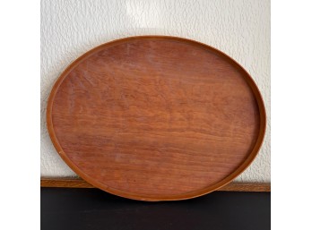 Large Wooden Oval Shaker Style Serving Tray  (LR)