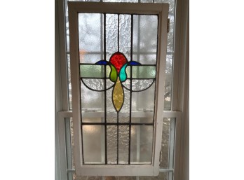 20'x38' Antique Stained Glass Window With Floral Motif 2 Of 2