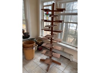 65' Tall Hand Made Wooden Plant Stand With 24 Shelves
