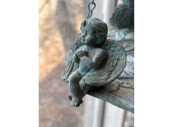 Cast Iron Hanging Cherub Angel Bird Feeder
