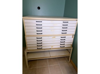 Mayline Art Flat File Cabinets With Wooden Particle Board Base (Laundry Rm)