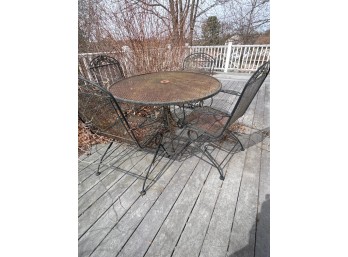 Vintage Wrought Iron Patio Dining Set (Deck)