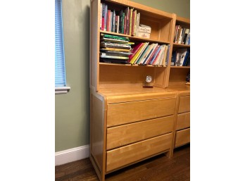 Childcraft Maple Solid Maple 3-Drawer Dresser With 2-Shelf Bookcase Hutch, 36'x17'x68' - #1 Of 2