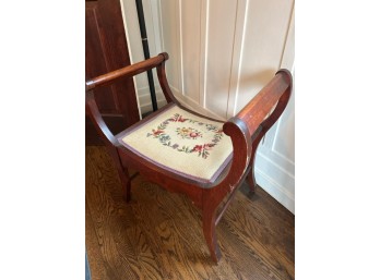 Vintage Needlepoint Vanity Bench