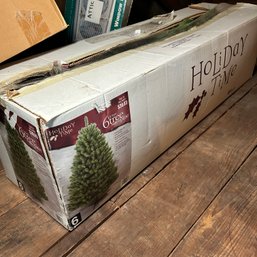6.5' Tall Holiday Time Faux Pine Christmas Tree (attic)