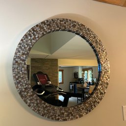 Round Mosaic Tile Mirror, 32' (LR)