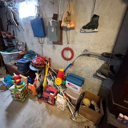 Giant Basement Picker's Lot Featuring Vintage Toys, Glassware, Games, Skates, And More (Basement 1)