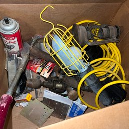 Odds And Ends Box Lot: Shop Light, Mini Lantern, Etc. (basement)