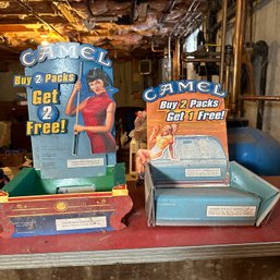Pair Of Vintage Camel Cigarette Cardboard Displays (Basement 2)