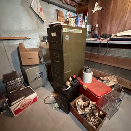 Basement Picker's Lot Including Vintage Cooler, Bottles, Encyclopedias And More! (Basement 2)