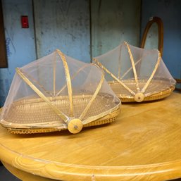 Pair Of Outdoor Mesh Covered Food Baskets (BSMT - 62308)