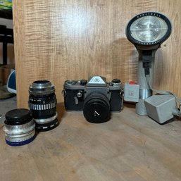 Vintage Beseler Topcon Camera With Accessories (Basement 1)