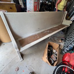 Vintage Wooden Church Pew - See Notes (garage)