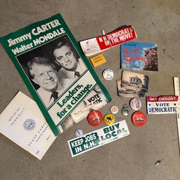 Vintage NH Lot Including NH Democrats, Pins, Stickers, And More (Basement 3)