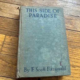 Antique 1920 Copy Of This Side Of Paradise By F. Scott Fitzgerald (LR)