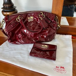 Patent Leather Coach Bag With Matching Wallet (up2 Closet)