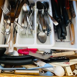 Drawer Full Of Forks, Spoons, Knives & Other Small Utensils (Kitchen)