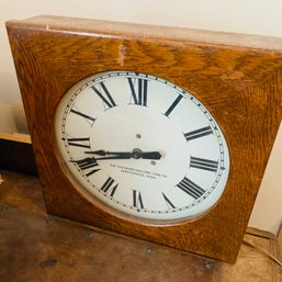 Square Wood Electric Standard Electric Time Co. Clock (upstairs Bedroom Right Side)