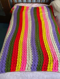 Vintage Rainbow Crochet Throw Twin Size (CloudBR)