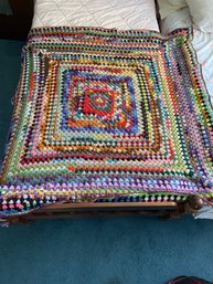 Vintage Crochet  Rainbow Twin Size Throw (CloudBR)