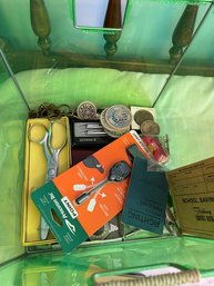 Vintage Dresser Lot - 1940's-Present - Eye Glasses, Protractors, Wooden Coins, Scissors & More!