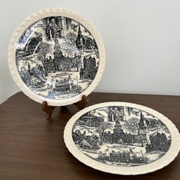 Pair Of 'cradle Of Liberty' Plates By Vernon Kilns (garage)