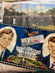 Presidential Lot JFK Tapestry,  Trading Cards & Large Poster (BlueBR)